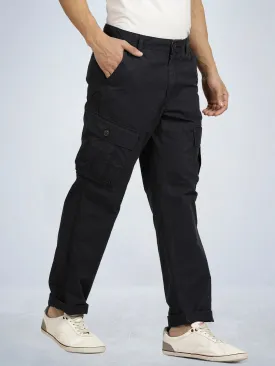 Navy Camo Printed Cargo Pants