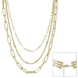 Necklace Gold Triple Layer 16”-20”
