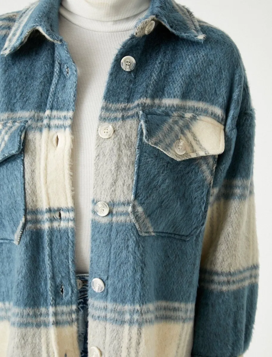 Plaid Shirt Jacket in Blue