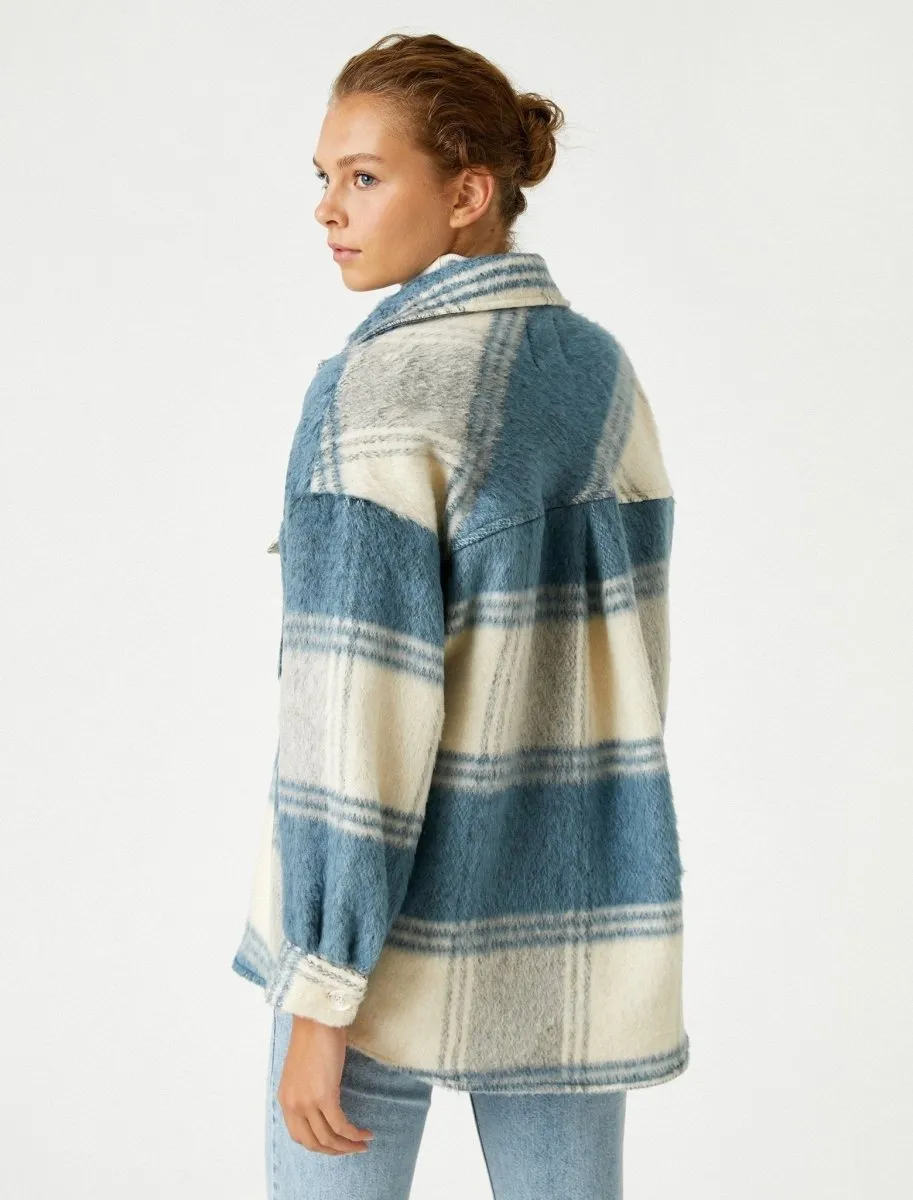 Plaid Shirt Jacket in Blue