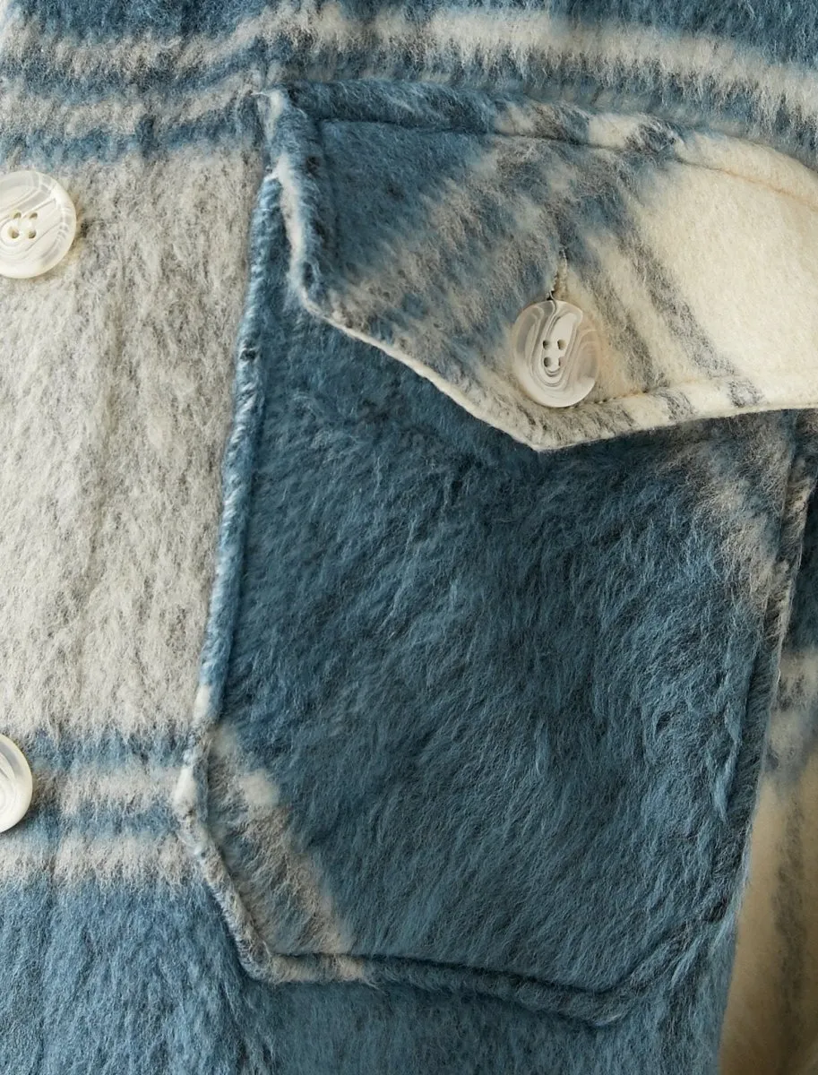 Plaid Shirt Jacket in Blue