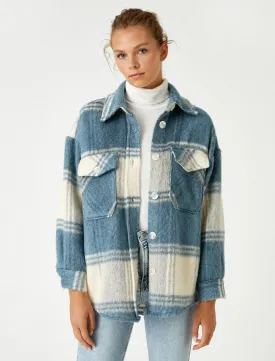 Plaid Shirt Jacket in Blue