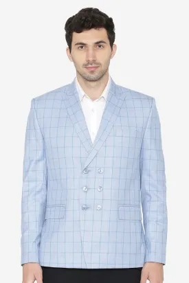 Polyester Cotton Sky Blue Blazers