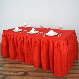Polyester Table Skirt 21ft Red - Stylish Pleated Table Cover