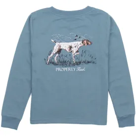 Properly Tied Boys Pointer Long Sleeve | Steel Blue