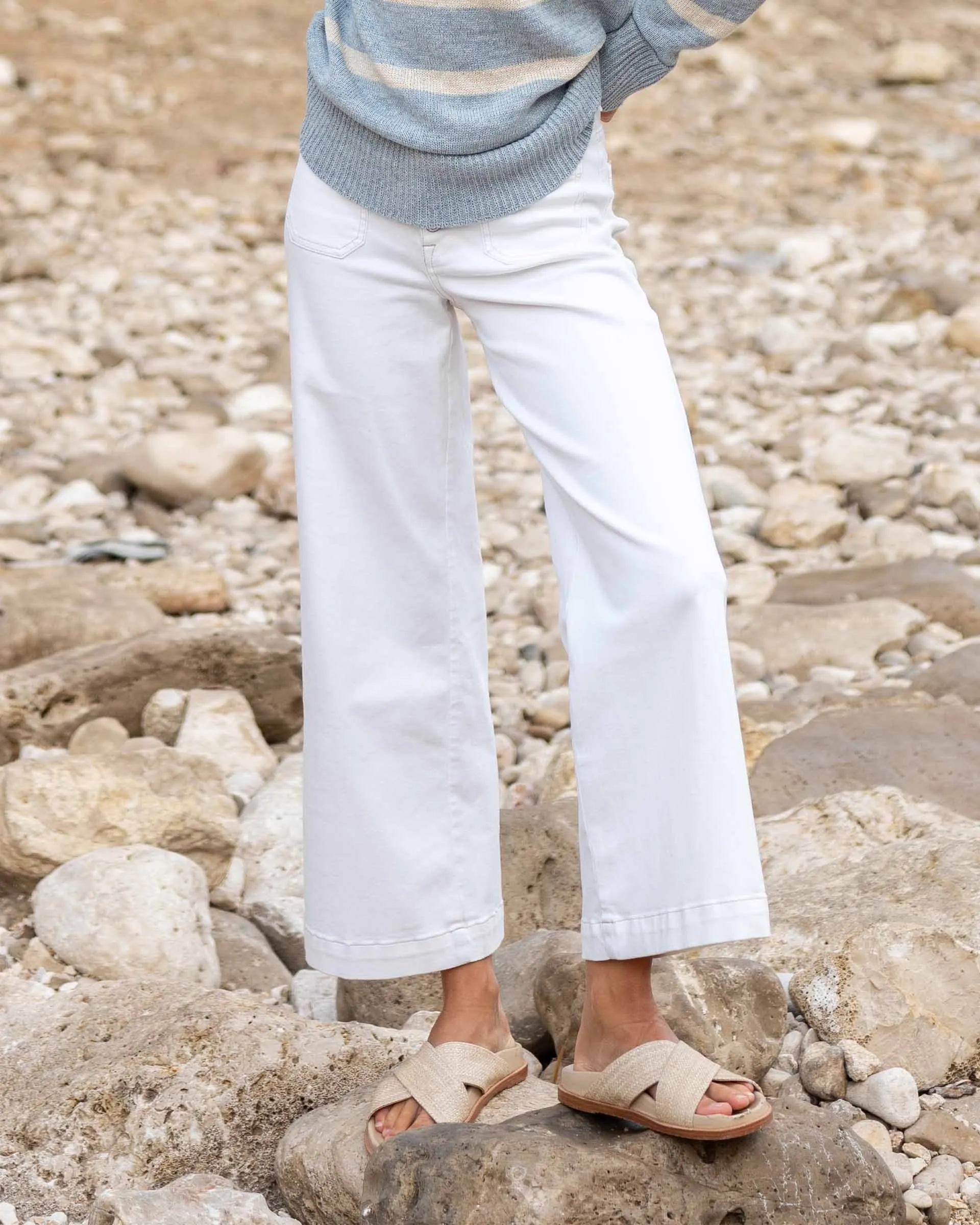 Sailor Cropped Wide Leg Jeans