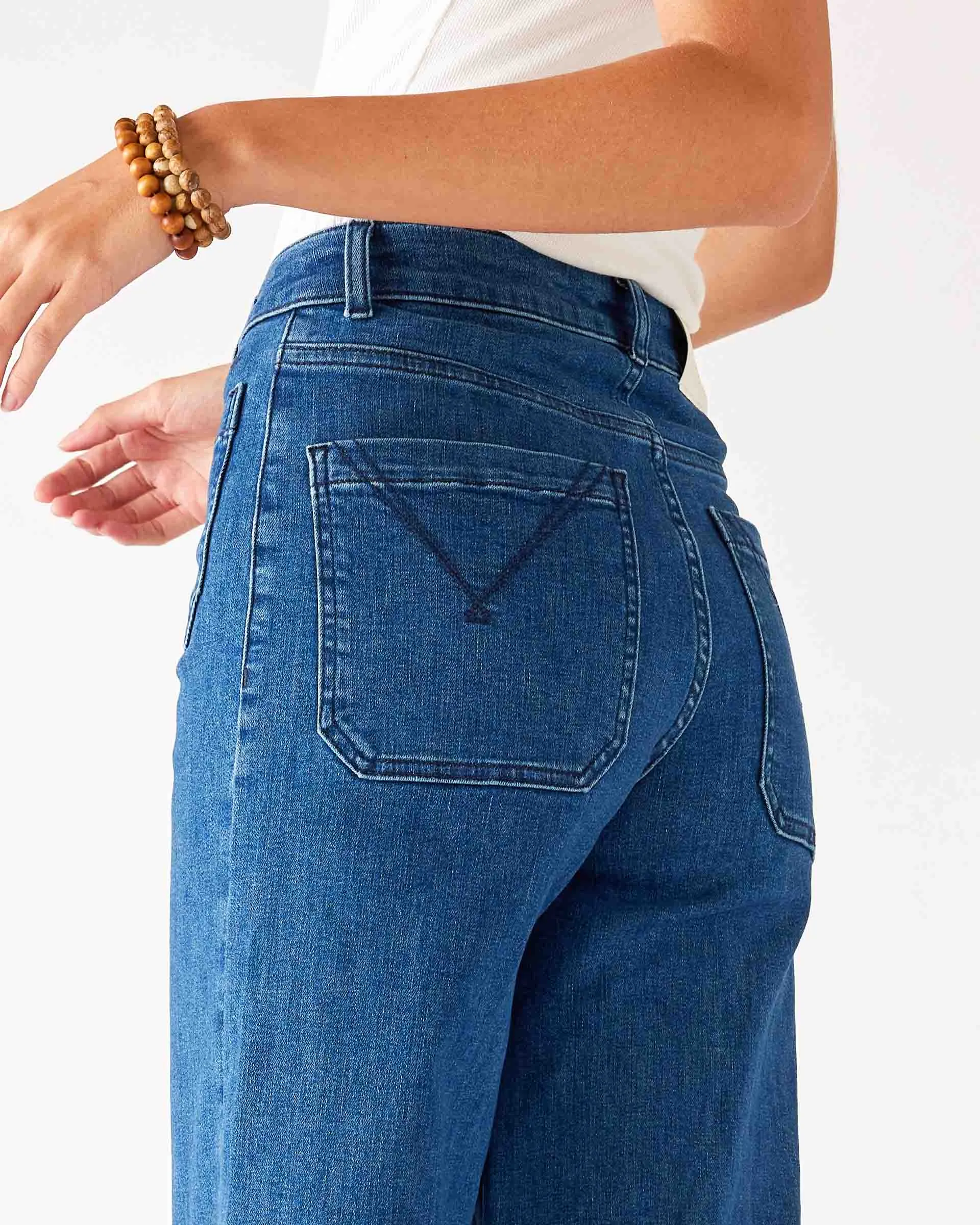 Sailor Cropped Wide Leg Jeans