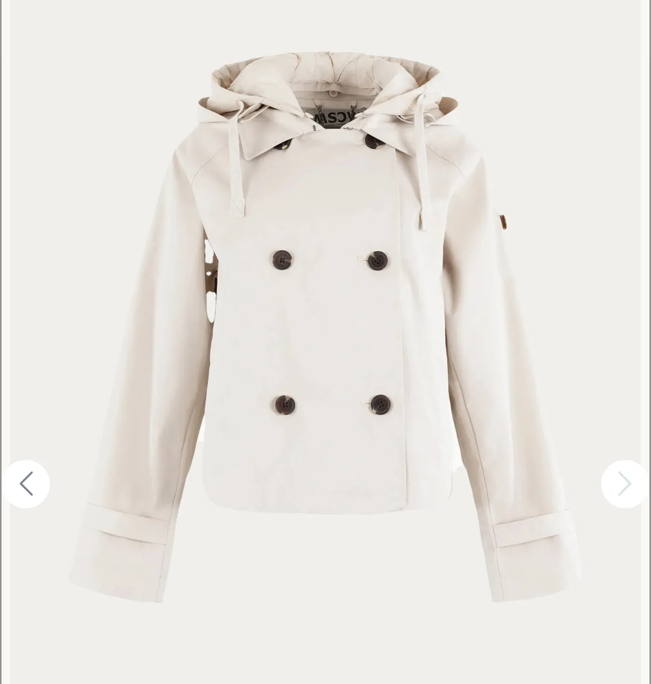 Short Trench with Removable Hood - Chalk