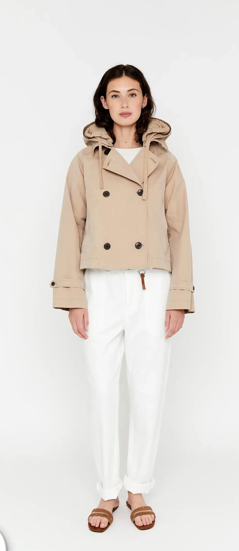 Short Trench with Removable Hood - Sand