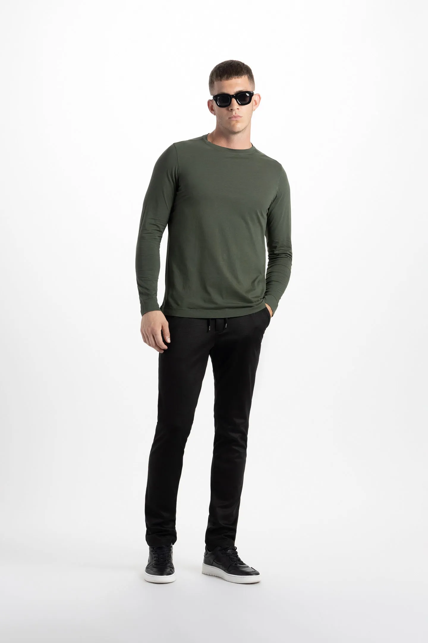 Soft Cloth Long Sleeve Malibu Crew Tee - Deep Depths
