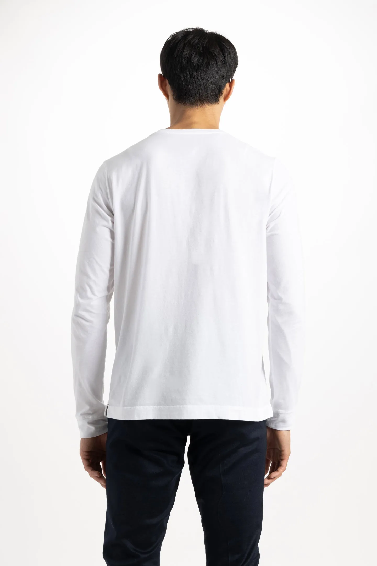 Soft Cloth Long Sleeve Malibu Crew Tee - White