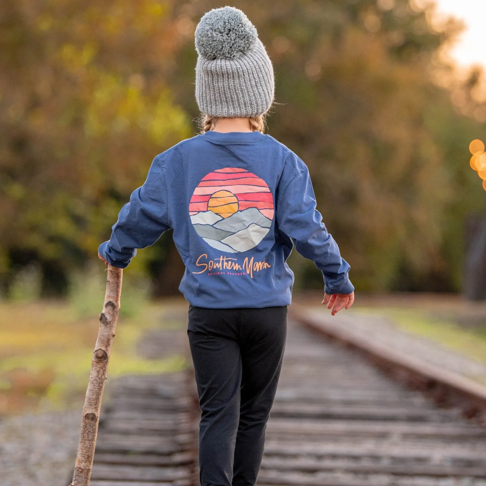 Youth Paper Mountains Tee - Long Sleeve